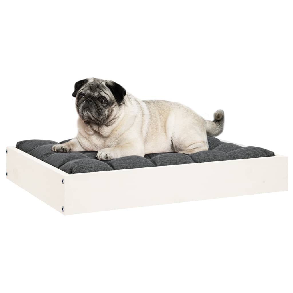 vidaXL Dog Bed White 24.2"x19.3"x3.5" Solid Wood Pine - USA Pets