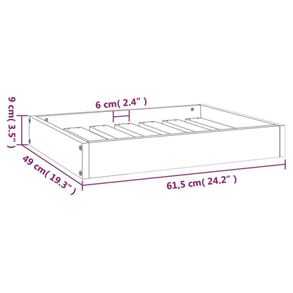 vidaXL Dog Bed White 24.2"x19.3"x3.5" Solid Wood Pine - USA Pets