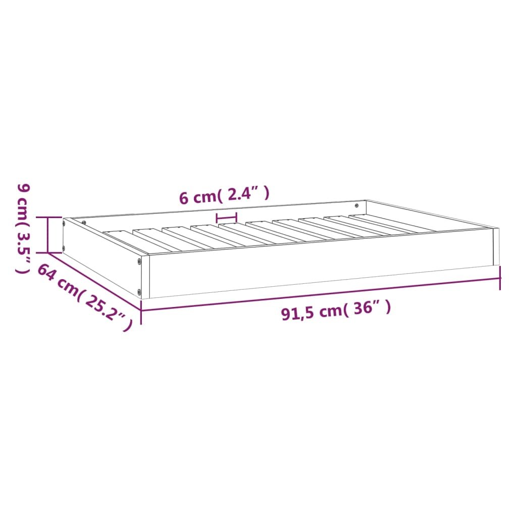 vidaXL Dog Bed White 36"x25.2"x3.5" Solid Wood Pine - USA Pets