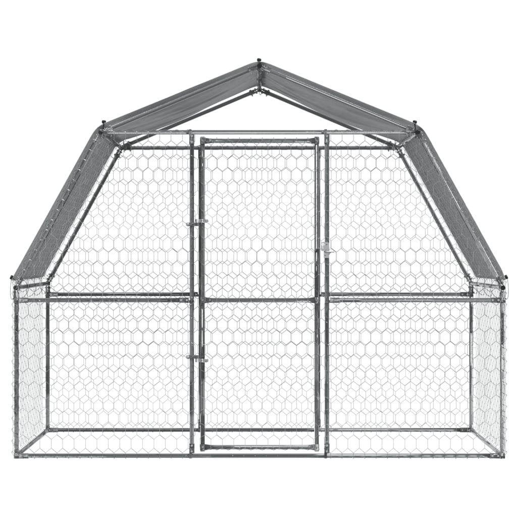 vidaXL Dog Cages with Roof and Door Silver Galvanized Steel - USA Pets