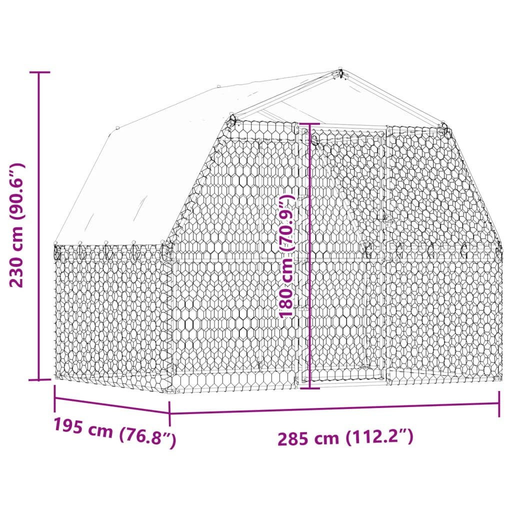 vidaXL Dog Cages with Roof and Door Silver Galvanized Steel - USA Pets