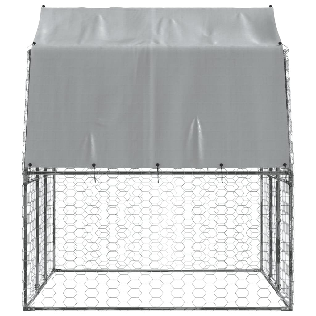 vidaXL Dog Cages with Roof and Door Silver Galvanized Steel - USA Pets