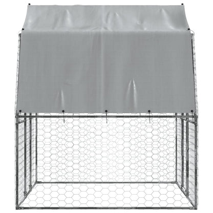 vidaXL Dog Cages with Roof and Door Silver Galvanized Steel - USA Pets