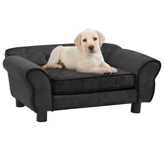 vidaXL Dog Sofa Dark Gray 28.3"x17.7"x11.8" Plush - USA Pets