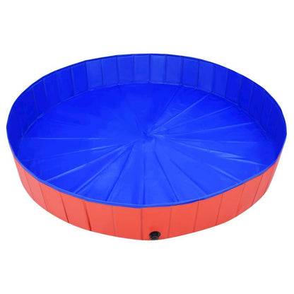 vidaXL Foldable Dog Swimming Pool Red 78.7"x11.8" PVC, 92600 - USA Pets