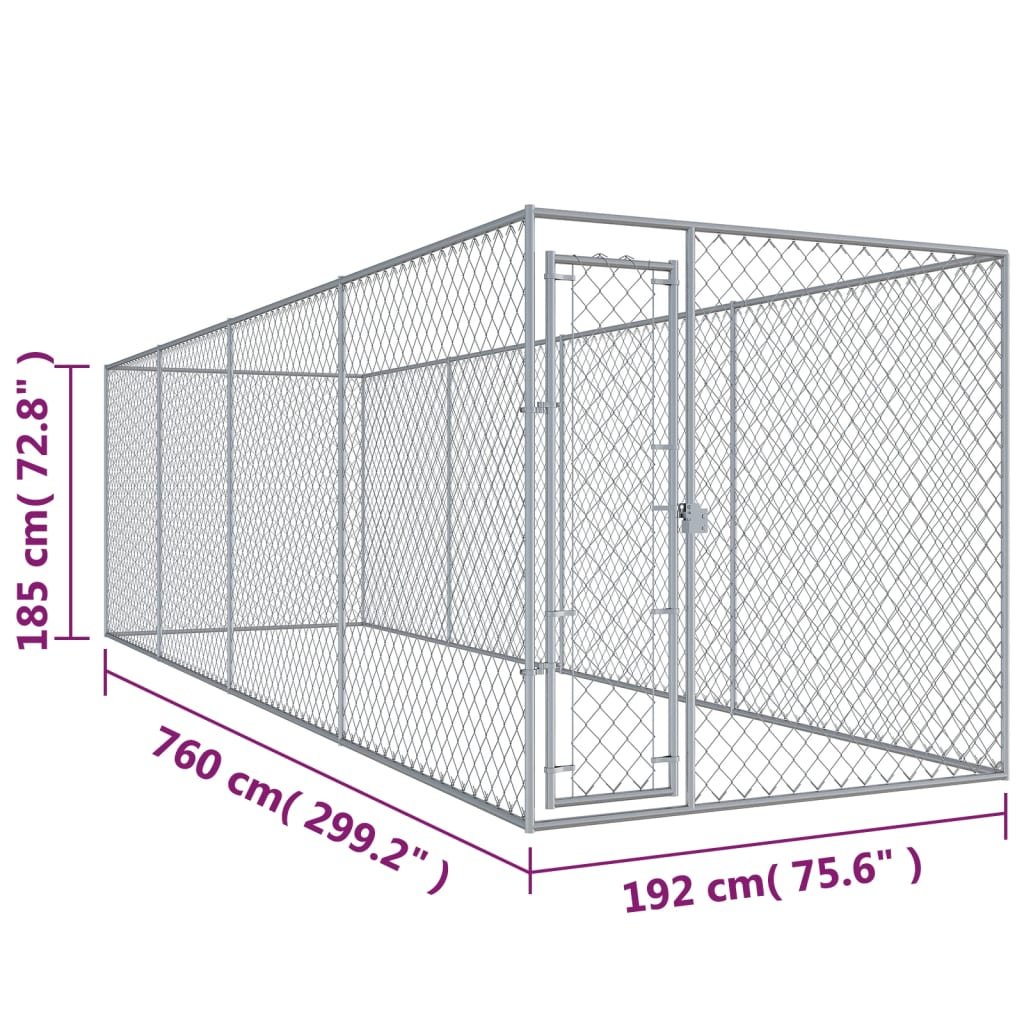 vidaXL Outdoor Dog Kennel 299.2"x75.6"x72.8" - USA Pets