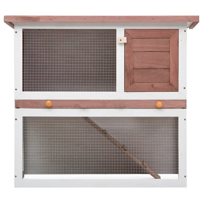 vidaXL Outdoor Rabbit Hutch 1 Door Brown Wood - USA Pets