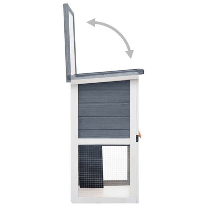 vidaXL Outdoor Rabbit Hutch 1 Door Gray Wood - USA Pets