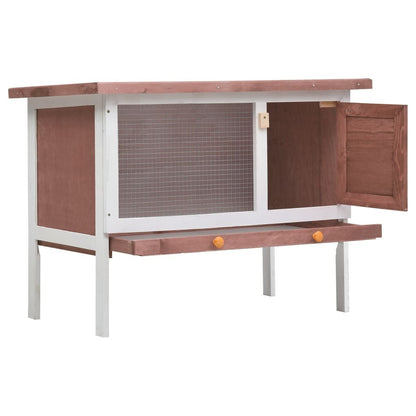 vidaXL Outdoor Rabbit Hutch 1 Layer Brown Wood - USA Pets