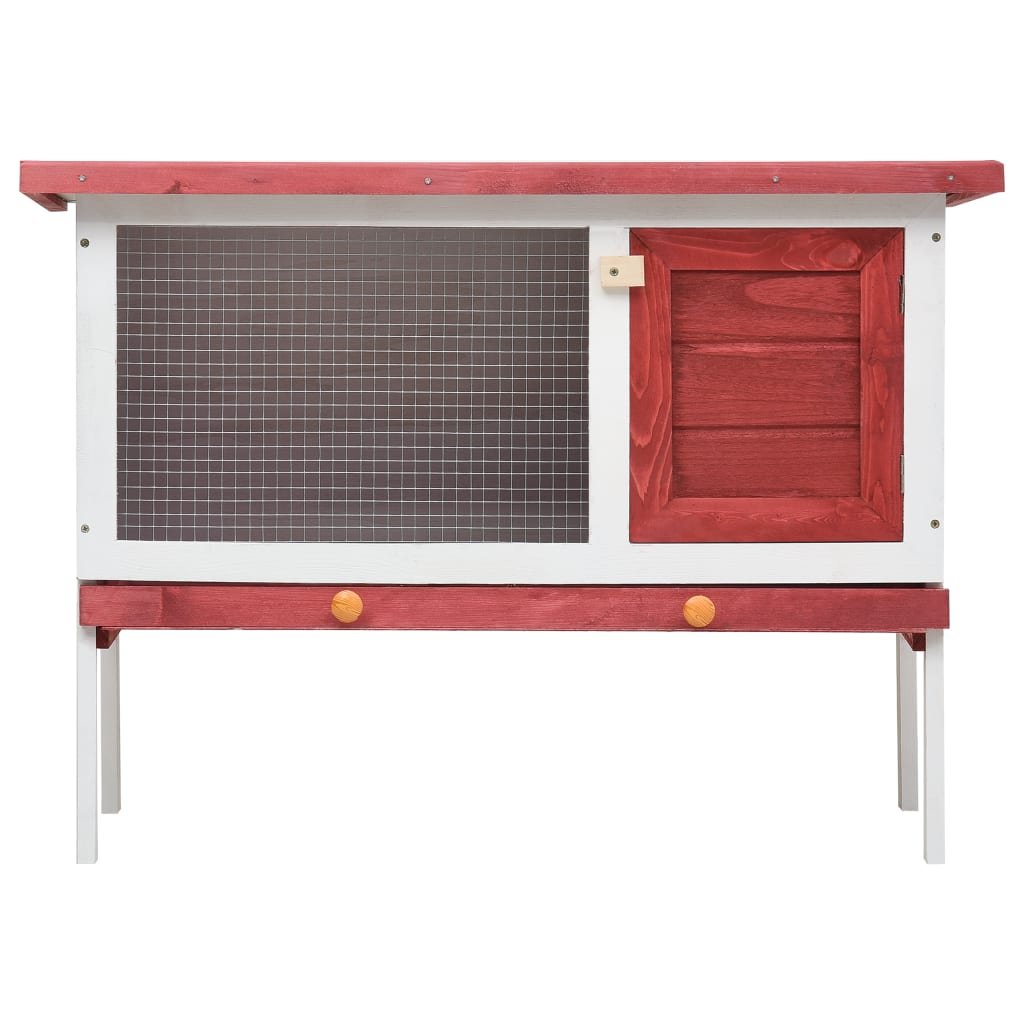 vidaXL Outdoor Rabbit Hutch 1 Layer Red Wood - USA Pets