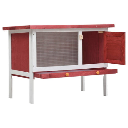 vidaXL Outdoor Rabbit Hutch 1 Layer Red Wood - USA Pets