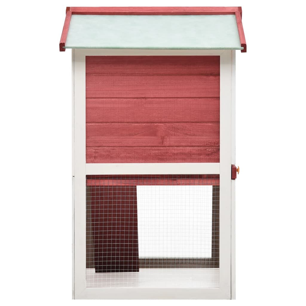 vidaXL Outdoor Rabbit Hutch 3 Doors Red Wood - USA Pets