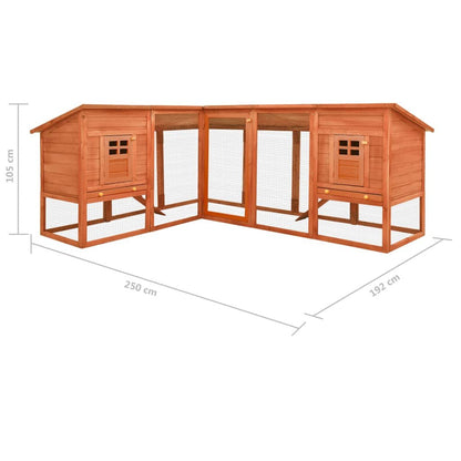 vidaXL Outdoor Rabbit Hutch with Run Brown Solid Fir Wood - USA Pets