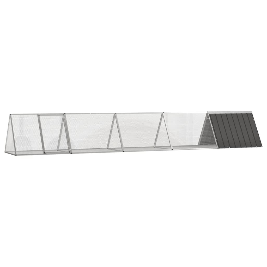 vidaXL Rabbit Cage Anthracite 198.6"x31.7"x28" Galvanized Steel - USA Pets