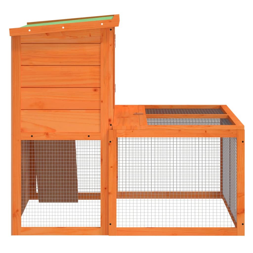 vidaXL Rabbit Hutch Brown 40.2"x35.4"x33.3" Solid Wood Pine - USA Pets