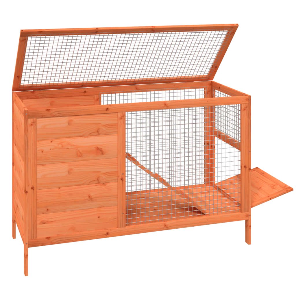 vidaXL Rabbit Hutch Brown 40.6"x17.3"x27.4" Solid Wood Pine - USA Pets