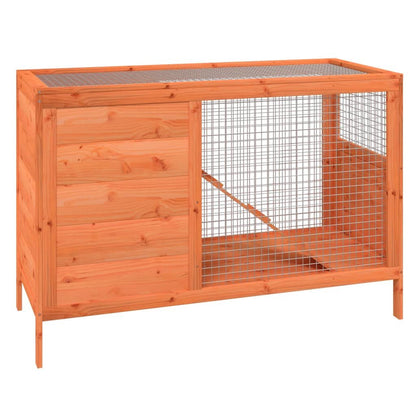 vidaXL Rabbit Hutch Brown 40.6"x17.3"x27.4" Solid Wood Pine - USA Pets