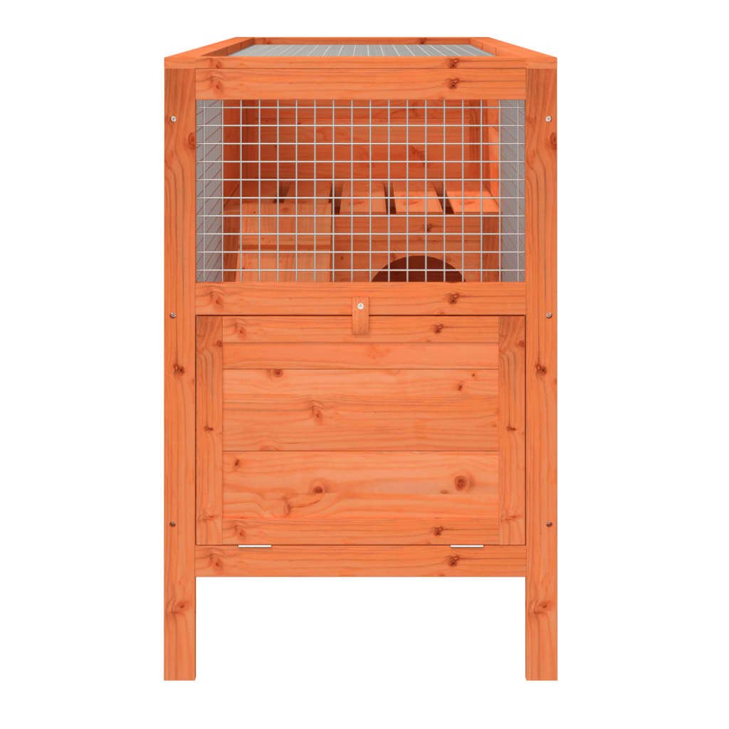 vidaXL Rabbit Hutch Brown 40.6"x17.3"x27.4" Solid Wood Pine - USA Pets