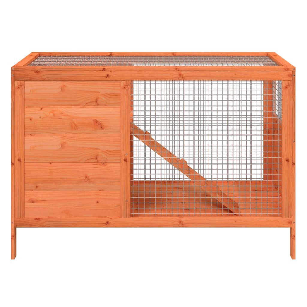 vidaXL Rabbit Hutch Brown 40.6"x17.3"x27.4" Solid Wood Pine - USA Pets