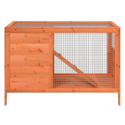 vidaXL Rabbit Hutch Brown 40.6"x17.3"x27.4" Solid Wood Pine - USA Pets