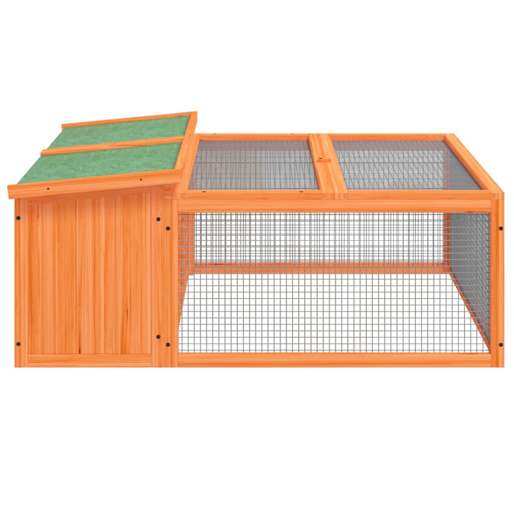 vidaXL Rabbit Hutch Brown 46.3"x38.2"x18.7" Solid Wood Pine - USA Pets