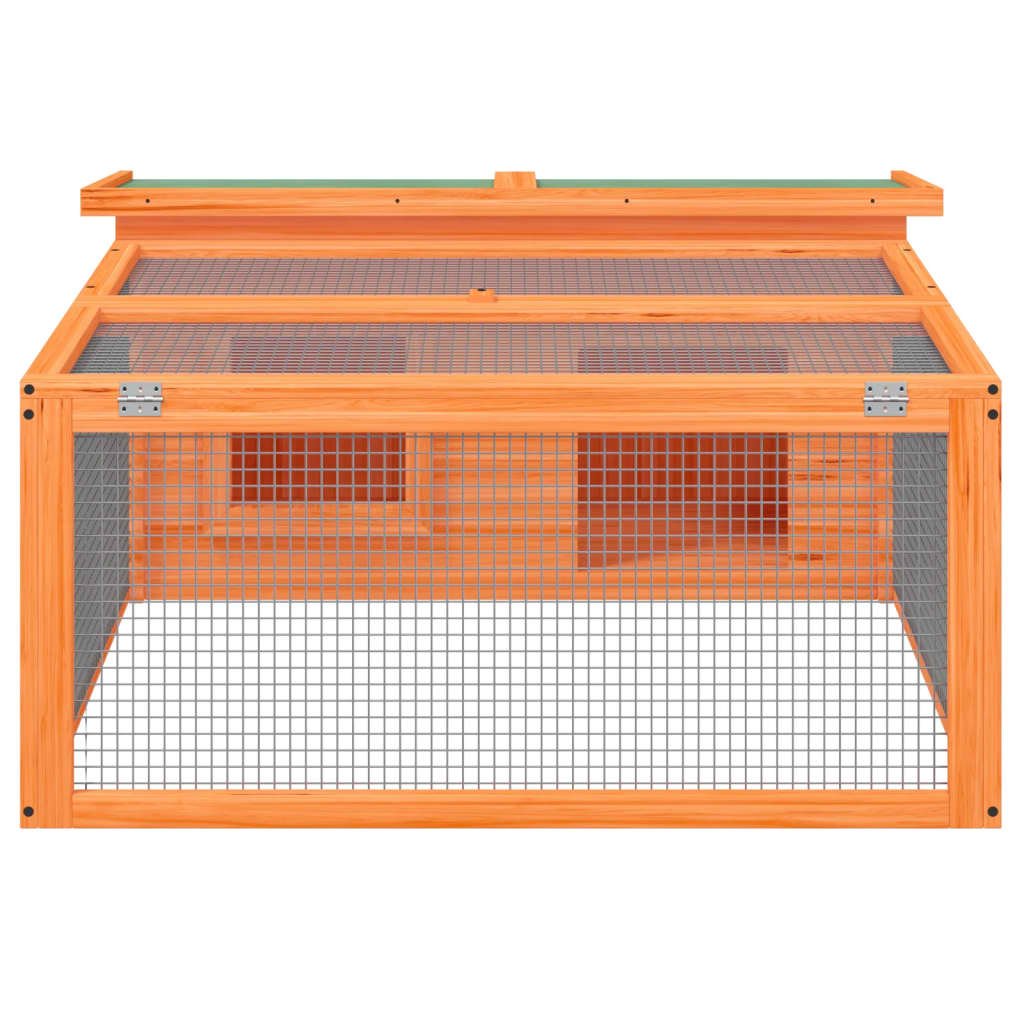 vidaXL Rabbit Hutch Brown 46.3"x38.2"x18.7" Solid Wood Pine - USA Pets