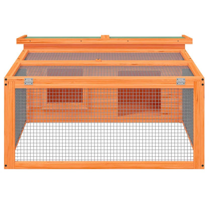 vidaXL Rabbit Hutch Brown 46.3"x38.2"x18.7" Solid Wood Pine - USA Pets