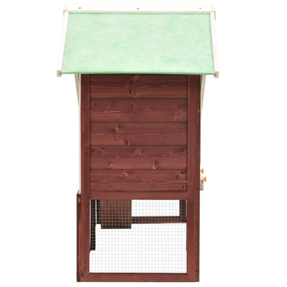 vidaXL Rabbit Hutch Mocha and White 55.1"x24.8"x47.2" Solid Firwood - USA Pets