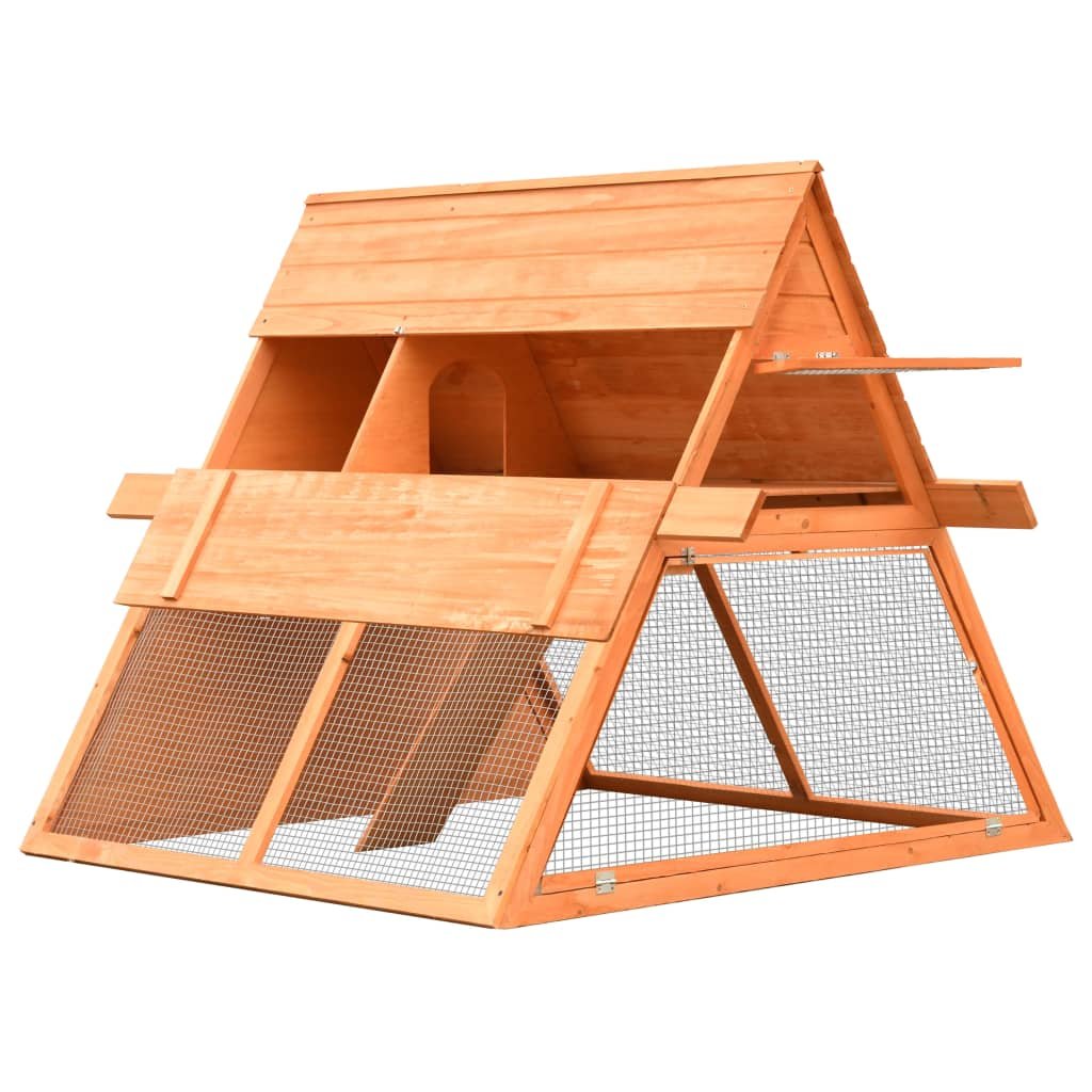 vidaXL Rabbit Hutch Solid Pine & Fir Wood 59.8"x50.4"x42.5" - USA Pets